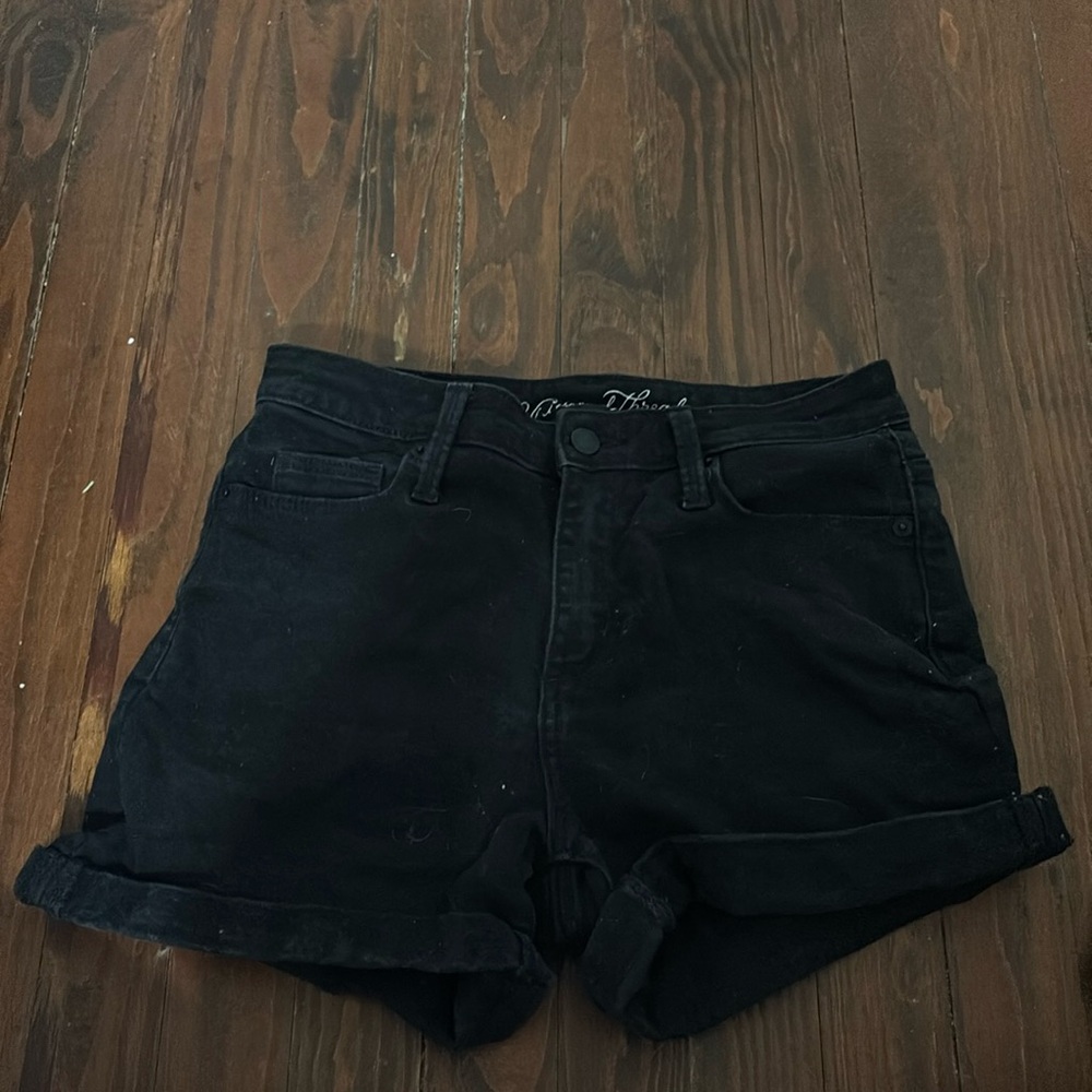 Black jean shorts